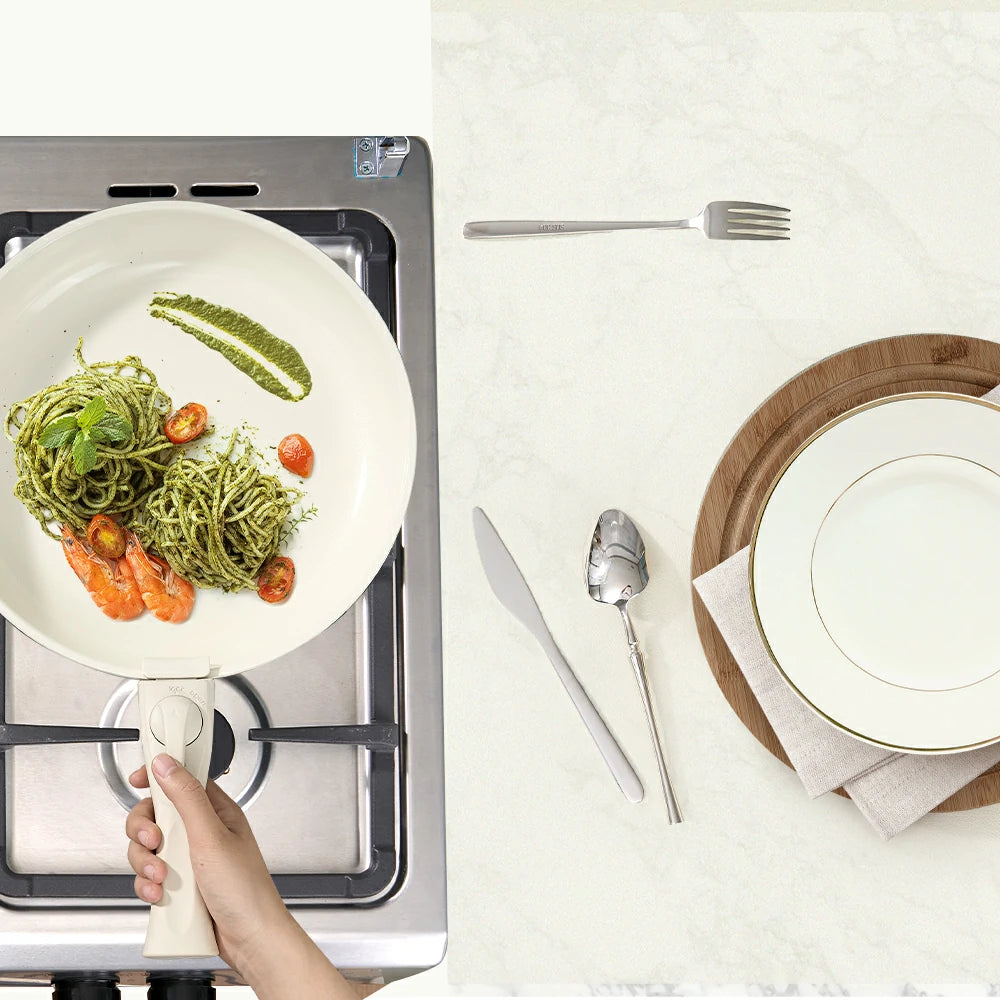 Chef Power ceramic cookware set with removable handle cooking